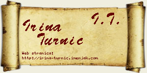 Irina Turnić vizit kartica